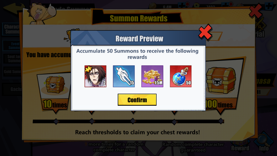 50 Summon Rewards